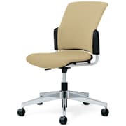 チェダーC 会議イス 布張り 回転脚 背クッション ブラックシェル 肘なし サンドベージュ MC-W64SL-N SBE