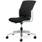 チェダーC 会議イス 布張り 回転脚 背クッション ホワイトシェル 肘なし シャドーブラック MC-W54SL-N SBK