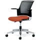 チェダーC 会議イス 布張り 回転脚 背ヌード ブラックシェル 肘付 テラコッタレッド MB-W65SHL-N TRD