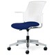 チェダーC 会議イス 布張り 回転脚 背ヌード ホワイトシェル 肘付 ナイトブルー MB-W55SHL-N NBL