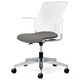 チェダーC 会議イス 布張り 回転脚 背ヌード ホワイトシェル 肘付 クラウドグレー MB-W55SHL-N CGY