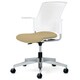 チェダーC 会議イス 布張り 回転脚 背ヌード ホワイトシェル 肘付 サンドベージュ MB-W55SHL-N SBE