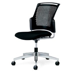 チェダーC 会議イス 布張り 回転脚 背ヌード ブラックシェル 肘なし シャドーブラック MC-W65SHL-N SBK