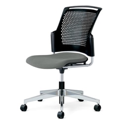 チェダーC 会議イス 布張り 回転脚 背ヌード ブラックシェル 肘なし クラウドグレー MC-W65SHL-N CGY