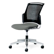 チェダーC 会議イス 布張り 回転脚 背ヌード ブラックシェル 肘なし クラウドグレー MC-W65SHL-N CGY