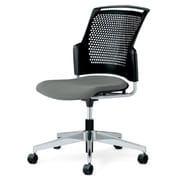 チェダーC 会議イス 布張り 回転脚 背ヌード ブラックシェル 肘なし クラウドグレー MC-W65SHL-N CGY