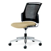 チェダーC 会議イス 布張り 回転脚 背ヌード ブラックシェル 肘なし サンドベージュ MC-W65SHL-N SBE