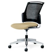 チェダーC 会議イス 布張り 回転脚 背ヌード ブラックシェル 肘なし サンドベージュ MC-W65SHL-N SBE