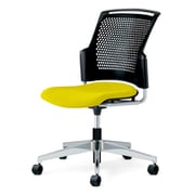 チェダーC 会議イス 布張り 回転脚 背ヌード ブラックシェル 肘なし カナリアイエロー MC-W65SHL-N CYE