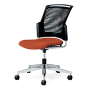 チェダーC 会議イス 布張り 回転脚 背ヌード ブラックシェル 肘なし テラコッタレッド MC-W65SHL-N TRD