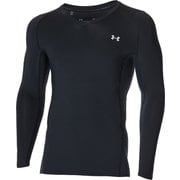 UA ヒートギア フィッティド ロングスリーブ Vネック シャツ UA HEATGEAR FITTED L/S V-NECK SHIRT 1371673 001 Black/Mod Gray SMサイズ [ゴルフ インナーシャツ メンズウェア]