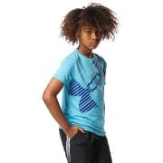 UAテック ショートスリーブTシャツ スーパービッグロゴ UA TECH SUPER BIG LOGO SS 1378273 Blue/Sonar Blue(433) YSMサイズ [アウトドア トップス キッズ]