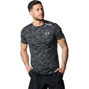 UAアイソチル ショートスリーブTシャツ(プリント) UA ISO-CHILL SS PRINTED 1378354 001 Black MDサイズ [フィットネス 半袖シャツ メンズ]