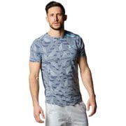 UAアイソチル ショートスリーブTシャツ(プリント) UA ISO-CHILL SS PRINTED 1378354 044 Downpour Gray MDサイズ [フィットネス 半袖シャツ メンズ]
