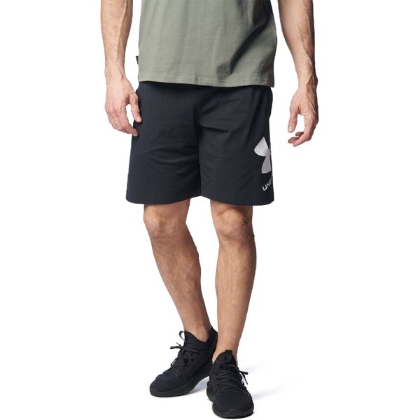 アンダーアーマー UNDER ARMOURUAスポーツスタイル コットン ショーツ UA SPORT STYLE COTTON SHORTS 1378370 Black(001) LGサイズ [トレーニングウェア ショートパンツ メンズ]