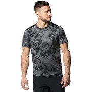 UAスピードストライド Tシャツ プリント UA SPEED STRIDE PRINTED T-SHIRT 1378387 Black(001) MDサイズ [ランニングウェア シャツ メンズ]