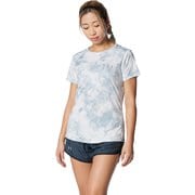UAスピードストライド ショートスリーブTシャツ プリント UA SPEED STRIDE PRINTED SS 1378641 Gray Mist(006) LGサイズ [ランニングウェア シャツ レディース]