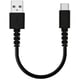 柔らかケーブル やわらかい からみにくい 充電 通信 Type-A to Type-C 3A 0.1m ブラック R01CAAC3A03BK
