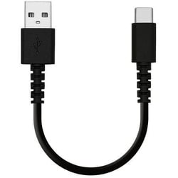 柔らかケーブル やわらかい からみにくい 充電 通信 Type-A to Type-C 3A 0.1m ブラック R01CAAC3A03BK