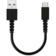 柔らかケーブル やわらかい からみにくい 充電 通信 Type-A to Type-C 3A 0.1m ブラック R01CAAC3A03BK