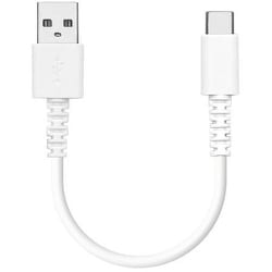 柔らかケーブル やわらかい からみにくい 充電 通信 Type-A to Type-C 3A 0.1m ホワイト R01CAAC3A03WH
