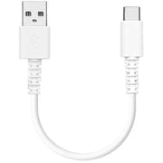 柔らかケーブル やわらかい からみにくい 充電 通信 Type-A to Type-C 3A 0.1m ホワイト R01CAAC3A03WH