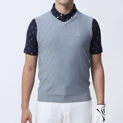 ゴルフ　ベスト セール】 【MEN】【ウォッシャブル】コットンブレンドニット