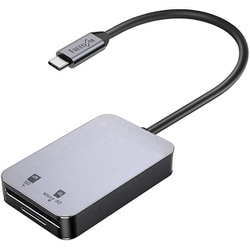 USB3.2 Gen1対応 Type-C接続 SD＋microSDカードリーダー グレー FCR-CC01SDGY
