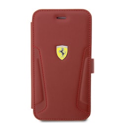 iPhoneSE（第3/2世代）/8/7用 本革＋マイクロファイバー 手帳型ケース フェラーリ公式ライセンス レッド FEBKI8RBUR