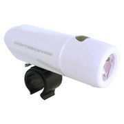 自転車 LEDヘッドライト 1LEDライト 280 明るさ2000カンデラ/3発光モード/取り付け工具不要/生活防水IPX4準拠/耐熱・耐冷 ポリカーボネート製 ホワイト Y-4282 Y-4282
