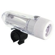 自転車 LEDヘッドライト 1LEDライト 280 明るさ2000カンデラ/3発光モード/取り付け工具不要/生活防水IPX4準拠/耐熱・耐冷 ポリカーボネート製 クリア/ホワイト Y-4283