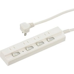 雷ガード付節電タップ 1m 4口 HS-TPK41W-22