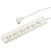 雷ガード付節電タップ 5m 6口 HS-TPK65W-22