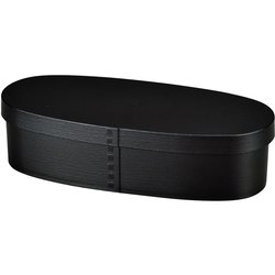 スリム曲げわっぱ一段弁当 マットBK