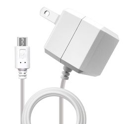 AC充電器 microUSBケーブル一体型 1.5m 5.0W 90°回転式収納プラグ WH R15ACM1A01WH
