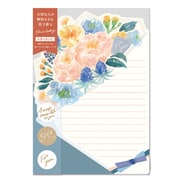 似顔絵作家が描いた花束 花を贈るブーケレター blue GGBL-03