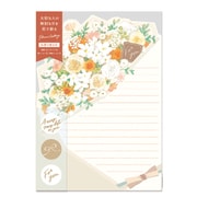 似顔絵作家が描いた花束 花を贈るブーケレター ivory GGBL-04