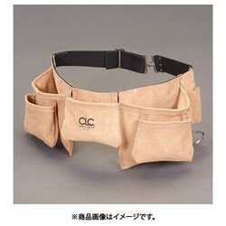 EA925CA-27 [[12ポケット] ダブルツールポーチ（革製・ベルト付）]