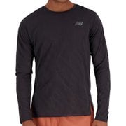 Q Speed ジャカードロングスリーブTシャツ MT31282 ブラック(BK) Lサイズ [ランニングウェア シャツ メンズ]