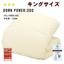 羽毛布団 ホワイトダウン85％ 抗菌防臭羽毛使用 （ダニプルーフ・オリーブ加工・花粉フリー・抗菌防臭加工生地使用） 日本製 キングサイズ YDF880K