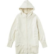 カラードコットン 裏毛ジップ前開きパーカー IVORY M