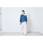 介護用パジャマ ヒーリングウェア前開きフレアートップス Lサイズ ネイビー