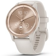 vivomove Trend(ヴィヴォムーヴ トレンド) Ivory / Peach Gold(アイボリー / ピーチゴールド) 40.4mm シリコンバンド ハイブリッドスマートウォッチ Suica対応 010-02665-71