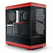 ATX対応 ピラーレス式パノラマガラス搭載PCケース レッド Y40 Red