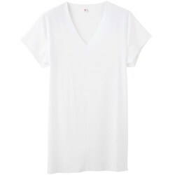 YG 脇パッド付きVネックTシャツ（深めのV首）（短袖） LL ホワイト YV1912Y