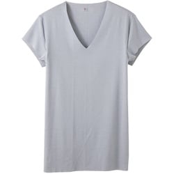 YG 脇パッド付きVネックTシャツ（深めのV首）（短袖） M ライトグレー YV1912Y