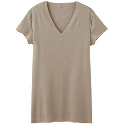 YG 脇パッド付きVネックTシャツ（深めのV首）（短袖） L クリアベージュ YV1912Y
