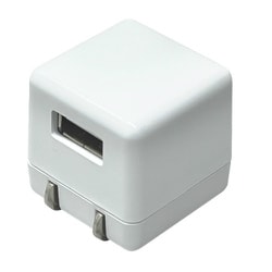 USB1ポート小型AC充電器 WH 1A AKJ-ECUBE1 WH