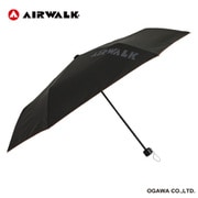 キッズ傘 AIRWALK エアウォーク 55cm 手開き式 6本骨 安全カバー ロゴプリント付 お名前ネーム付き BK 11926