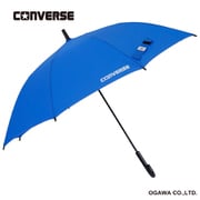 子供用傘 CONVERSE 無地タイプ 58cm ジャンプ式 ロゴプリント付 お名前ネーム付き 抗菌手元 ブルー 20280